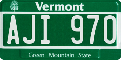 VT license plate AJI970