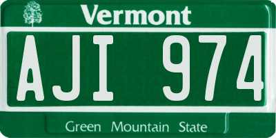 VT license plate AJI974