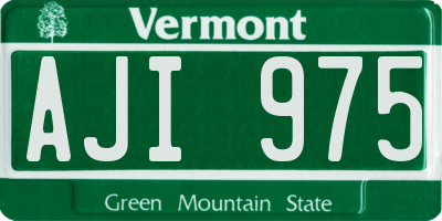 VT license plate AJI975
