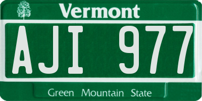 VT license plate AJI977
