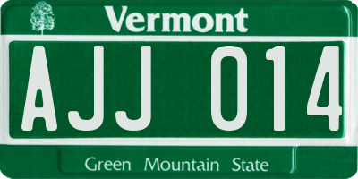 VT license plate AJJ014