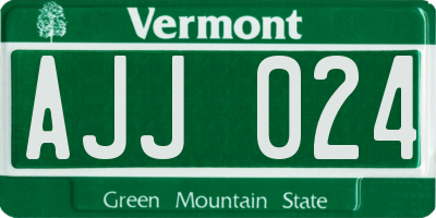 VT license plate AJJ024