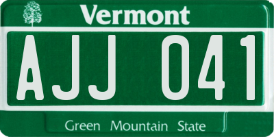 VT license plate AJJ041
