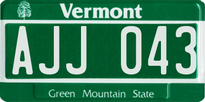 VT license plate AJJ043