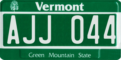 VT license plate AJJ044