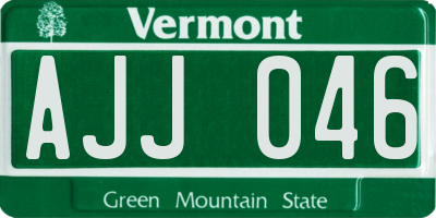 VT license plate AJJ046