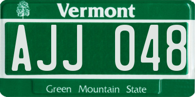 VT license plate AJJ048