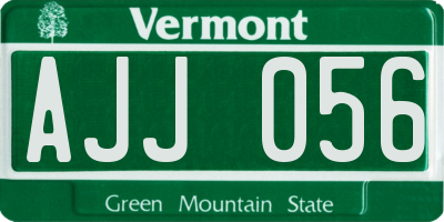 VT license plate AJJ056