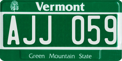 VT license plate AJJ059