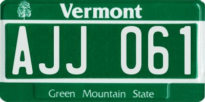 VT license plate AJJ061