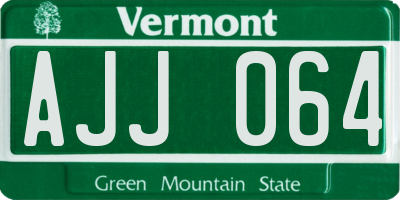 VT license plate AJJ064