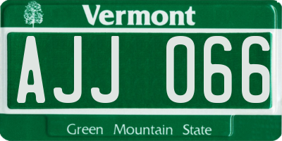VT license plate AJJ066