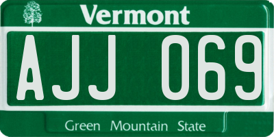 VT license plate AJJ069