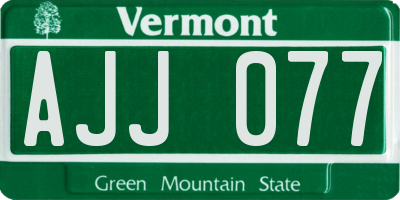 VT license plate AJJ077