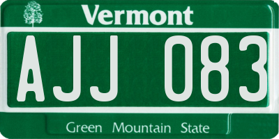 VT license plate AJJ083