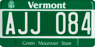 VT license plate AJJ084