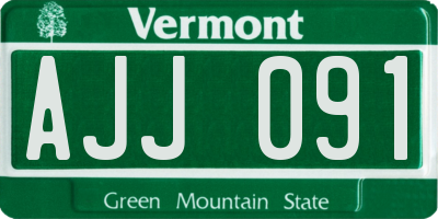 VT license plate AJJ091