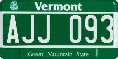 VT license plate AJJ093