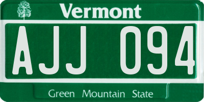 VT license plate AJJ094