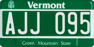 VT license plate AJJ095