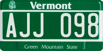 VT license plate AJJ098
