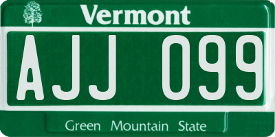 VT license plate AJJ099