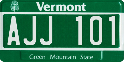 VT license plate AJJ101
