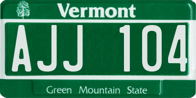 VT license plate AJJ104