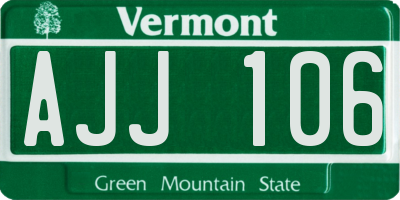 VT license plate AJJ106