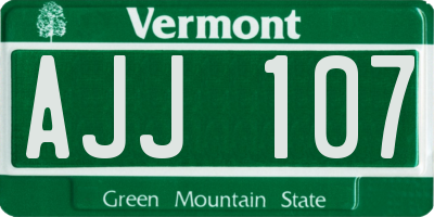 VT license plate AJJ107
