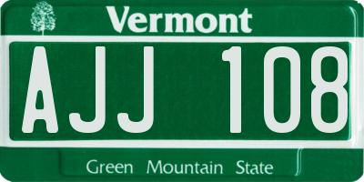 VT license plate AJJ108