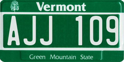 VT license plate AJJ109