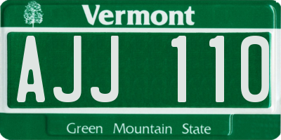 VT license plate AJJ110