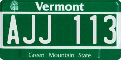 VT license plate AJJ113