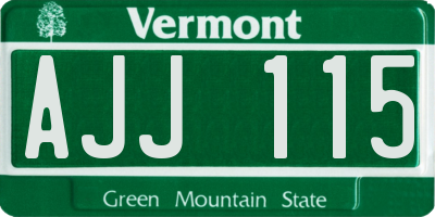 VT license plate AJJ115
