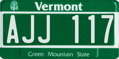 VT license plate AJJ117