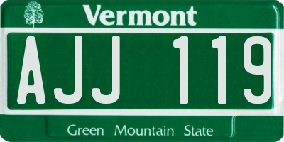 VT license plate AJJ119