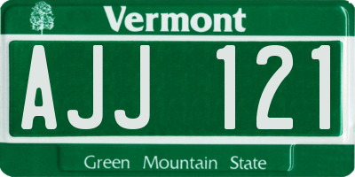 VT license plate AJJ121