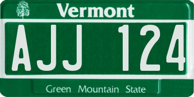 VT license plate AJJ124