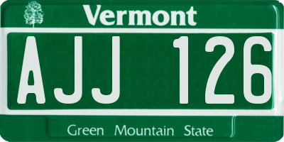 VT license plate AJJ126