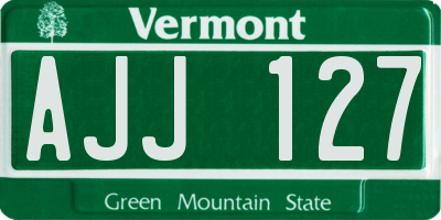 VT license plate AJJ127