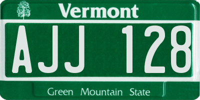 VT license plate AJJ128