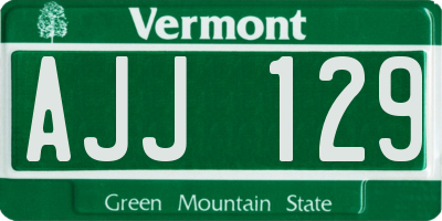 VT license plate AJJ129