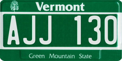 VT license plate AJJ130