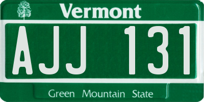 VT license plate AJJ131