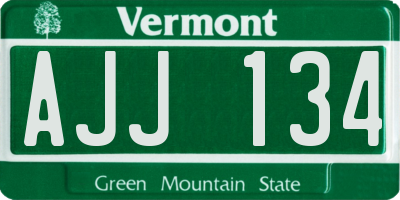VT license plate AJJ134