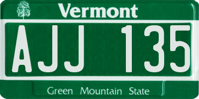 VT license plate AJJ135