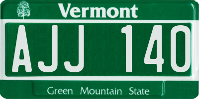 VT license plate AJJ140