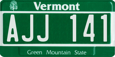 VT license plate AJJ141