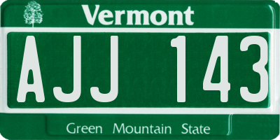 VT license plate AJJ143
